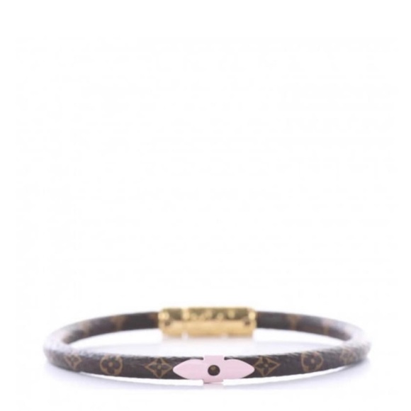 LOUIS VUITTON Leather And Monogram Canvas Daily Confidential Bracelet RARE - Picture 6 of 8